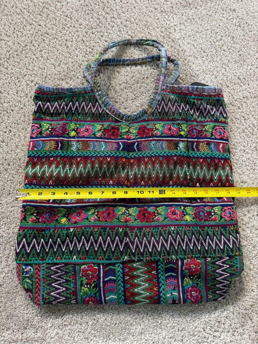 Handmade Multicolor Embroidered Floral Shoulder Tote Bag
